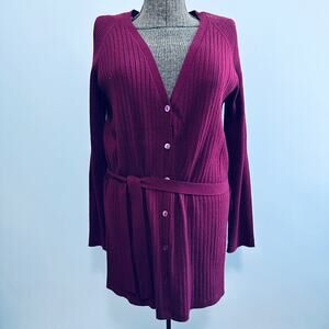 Collection 59 maroon cashmere long cardigan